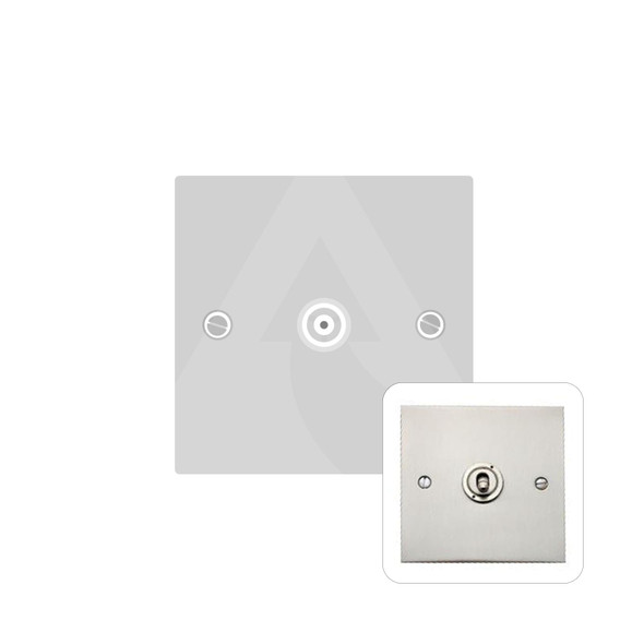 Bauhaus Range 1 Gang Isolated TV Coaxial Socket in Satin Nickel  - White Trim