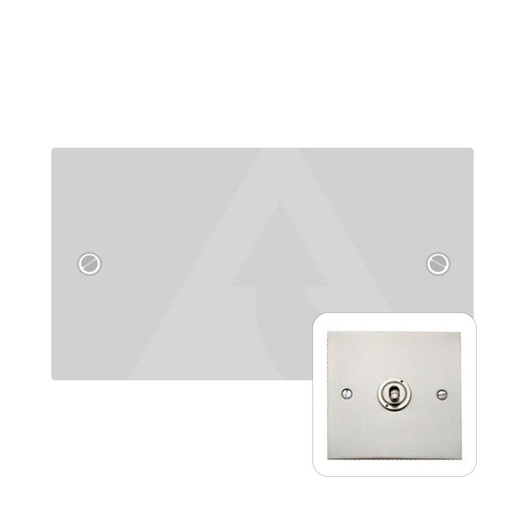 Bauhaus Range Double Blank Plate in Satin Nickel