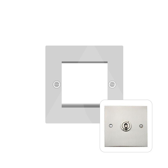 Bauhaus Range 2 Module Euro Plate in Satin Nickel  - Black Trim