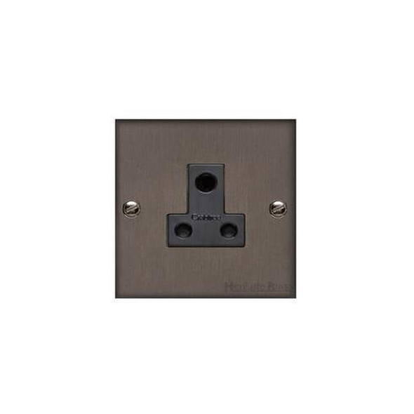 Bauhaus Range 5 Amp 3 Round Pin Socket in Matt Bronze  - Black Trim