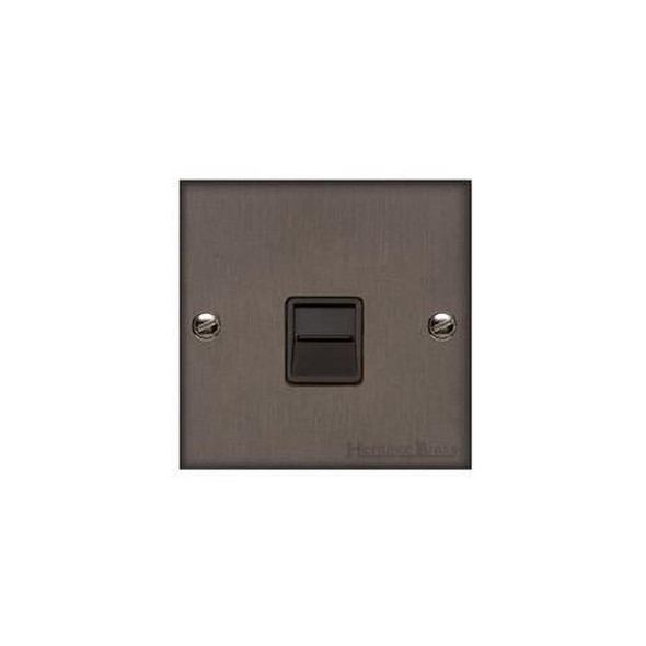 Bauhaus Range 1 Gang Secondary Line Socket in Matt Bronze  - Black Trim