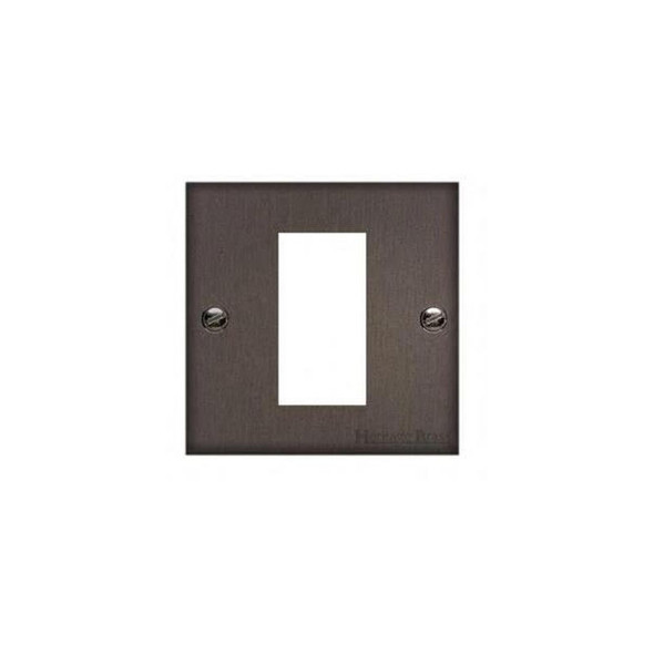 Bauhaus Range 1 Module Euro Plate in Matt Bronze  - Black Trim