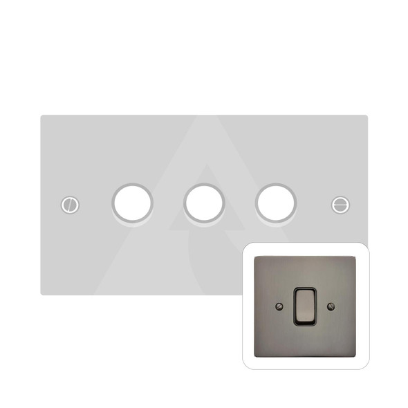 Stylist Grid Range 3 Gang Low Voltage Dimmer 400VA in Polished Bronze  - Trimless