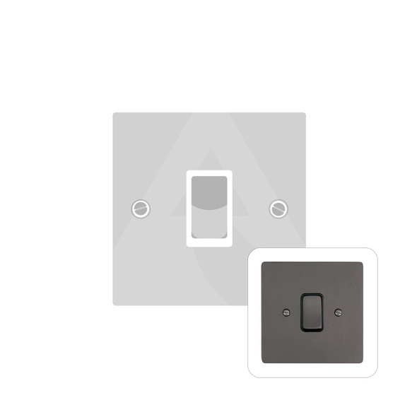 Stylist Grid Range 1 Gang Intermediate Rocker Switch (10 Amp) in Matt Bronze  - Black Trim