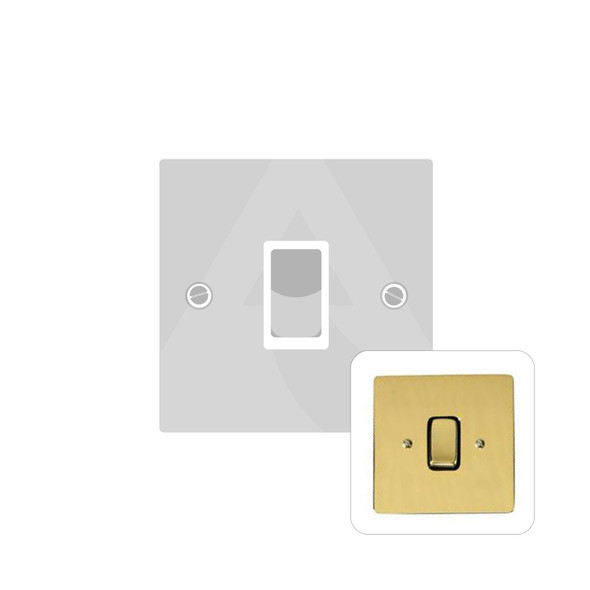 Stylist Grid Range 1 Gang Rocker Switch (10 Amp) in Polished Brass  - Black Trim