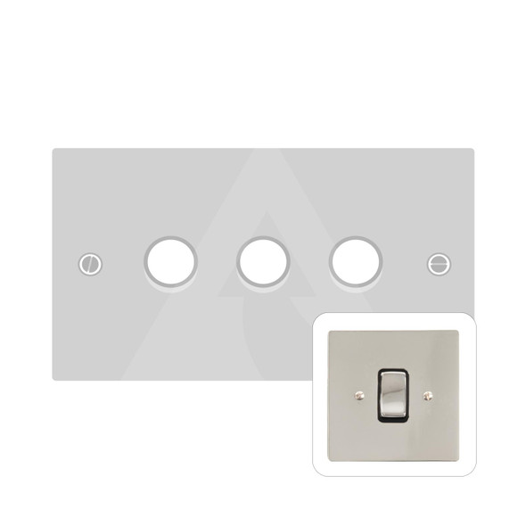 Stylist Grid Range 3 Gang Low Voltage Dimmer 400VA in Polished Nickel  - Trimless