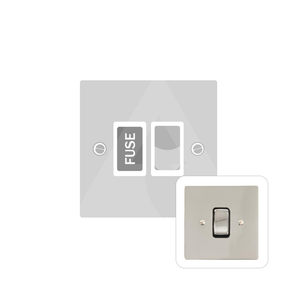 Stylist Grid Range Switched Spur (13 Amp) in Polished Nickel  - White Trim