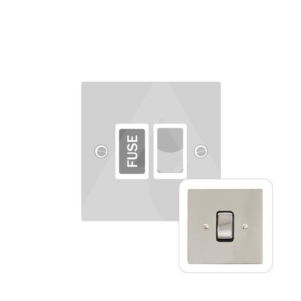 Stylist Grid Range Switched Spur (13 Amp) in Polished Nickel  - Black Trim