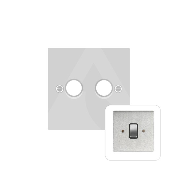 Stylist Grid Range 2 Gang Low Voltage Dimmer 400VA in Satin Chrome  - Trimless