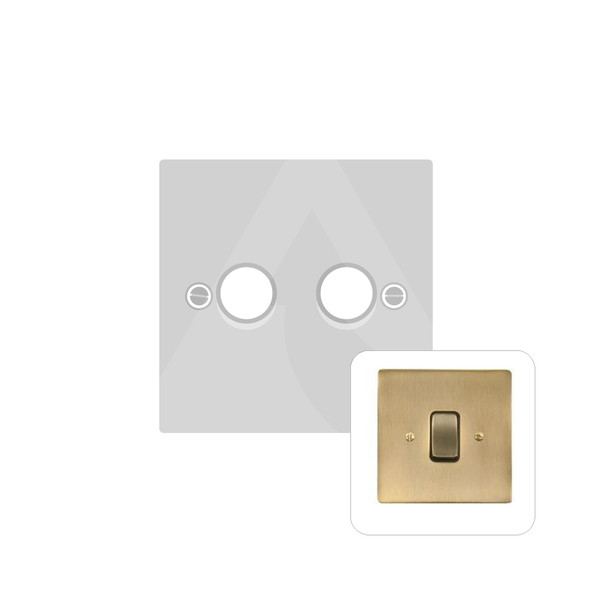 Stylist Grid Range 2 Gang Low Voltage Dimmer 250VA in Antique Brass  - Trimless