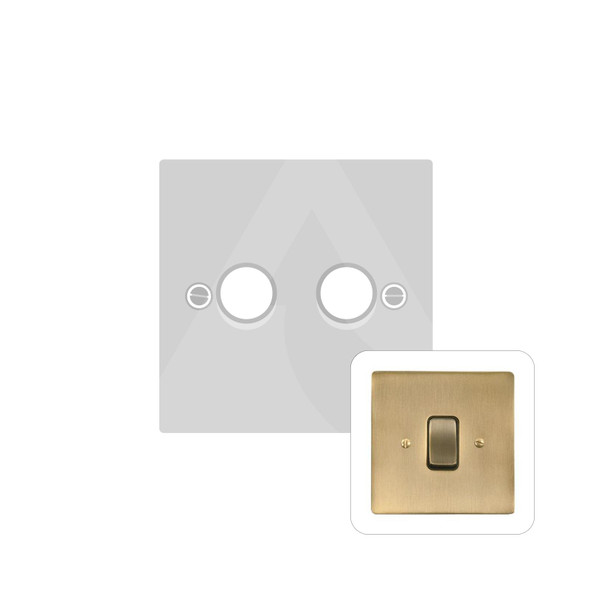 Stylist Grid Range 2 Gang Low Voltage Dimmer 400VA in Antique Brass  - Trimless