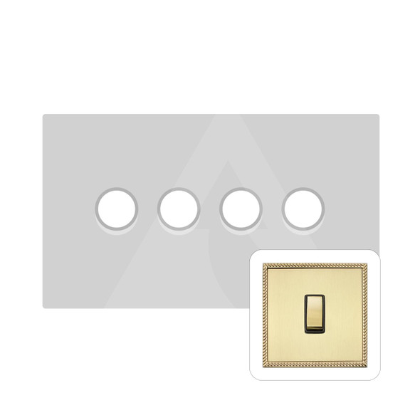 Gainsborough Range 4 Gang LED Dimmer in Satin Brass  - Trimless