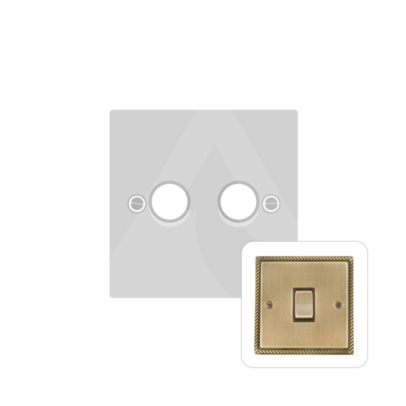 Georgian Elite Range 2 Gang Dimmer (400 watts) in Antique Brass  - Trimless