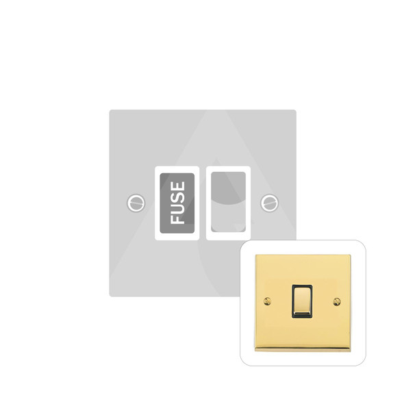 Richmond Elite Low Profile Range Switched Spur (13 Amp) in Polished Brass  - White Trim