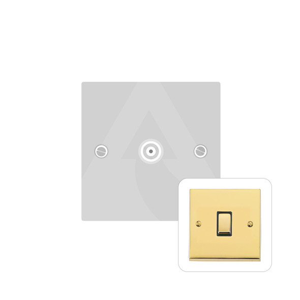 Richmond Elite Low Profile Range 1 Gang Non-Isolated TV Coaxial Socket in Polished Brass  - White Trim