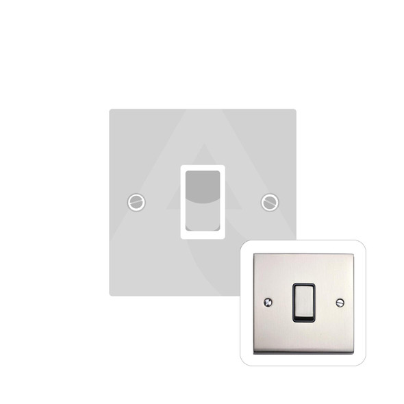 Richmond Elite Low Profile Range 1 Gang Rocker Switch (10 Amp) in Satin Nickel  - White Trim