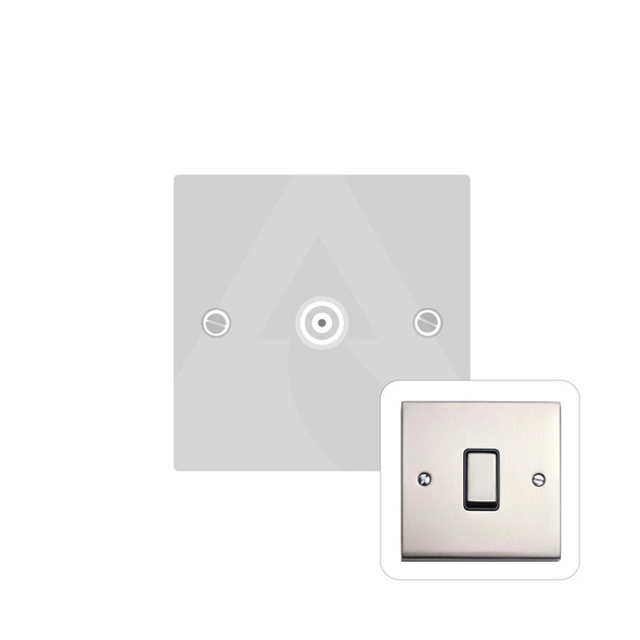 Richmond Elite Low Profile Range 1 Gang Non-Isolated TV Coaxial Socket in Satin Nickel  - White Trim