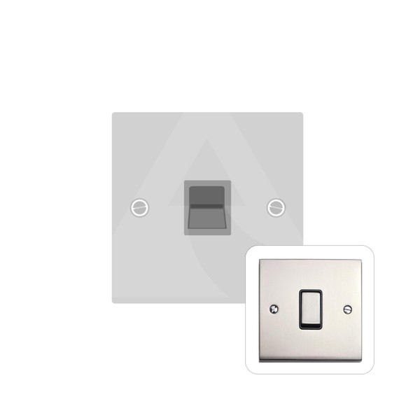 Richmond Elite Low Profile Range 1 Gang Secondary Line Socket in Satin Nickel  - White Trim