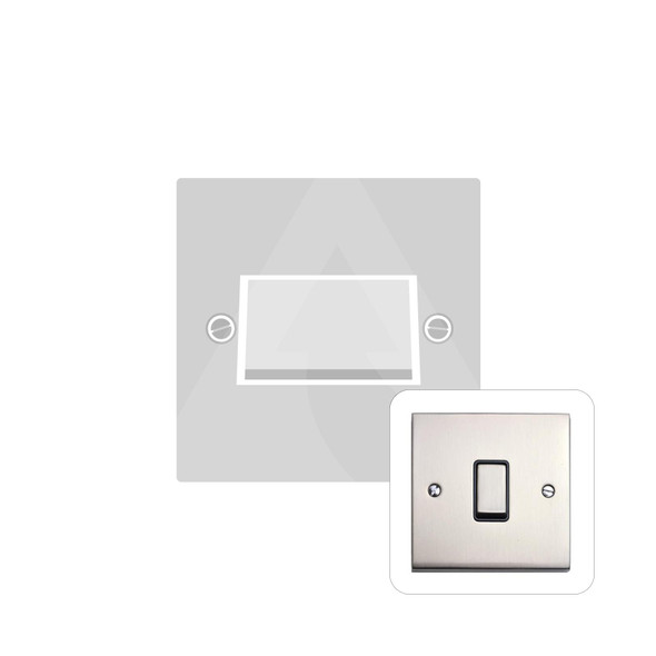 Victorian Elite Range 6A Triple Pole Fan Isolator Switch in Satin Nickel  - White Trim