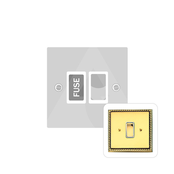 Contractor Range Switched Spur (13 Amp) in Polished Brass  - White Trim