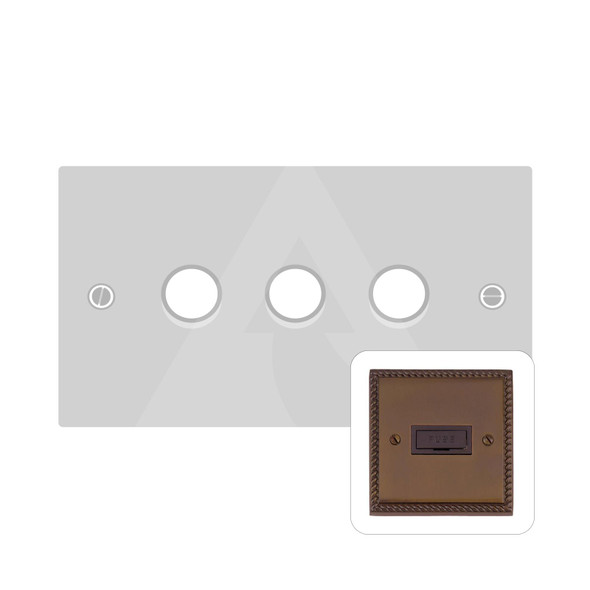 Contractor Range 3 Gang LED Dimmer in Polished Bronze  - Trimless