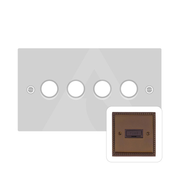 Contractor Range 4 Gang LED Dimmer in Polished Bronze  - Trimless