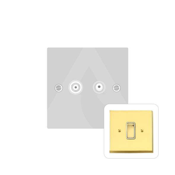 Contractor Range TV/FM Diplexed Socket in Polished Brass  - White Trim - V924W-DIP