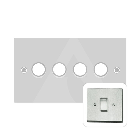 Contractor Range 4 Gang LED Dimmer in Satin Chrome  - Trimless