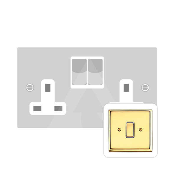 Contractor Range Double Socket (13 Amp) in Polished Brass  - Black Trim - K950BN