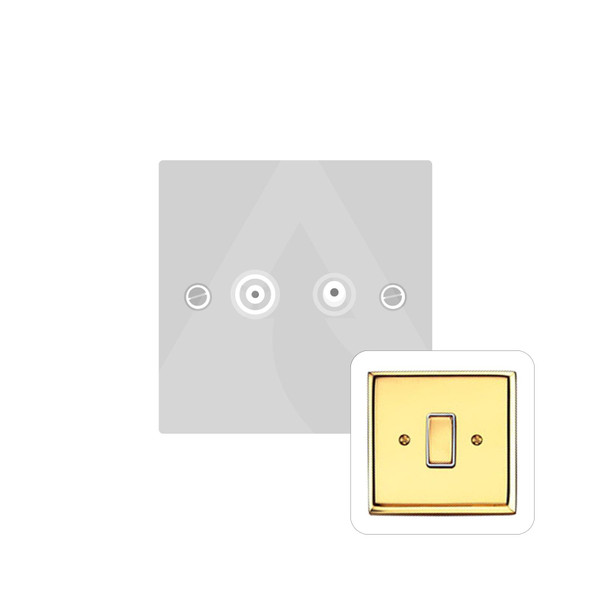 Contractor Range TV/FM Diplexed Socket in Polished Brass  - White Trim - K924W-DIP