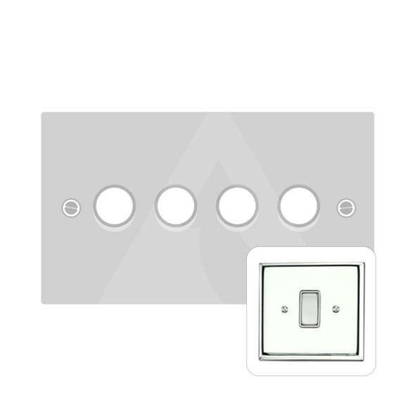 Contractor Range 4 Gang LED Dimmer in Polished Chrome  - Trimless - KC974/TED