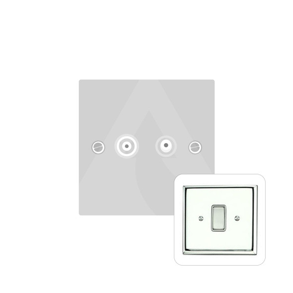 Contractor Range TV/FM Diplexed Socket in Polished Chrome  - Black Trim - KC924BN-DIP