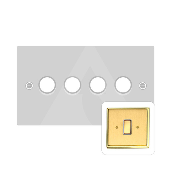 Contractor Range 4 Gang LED Dimmer in Satin Brass  - Trimless - M974/TED