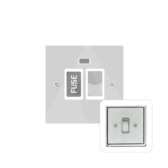 Contractor Range Switched Spur with Neon (13 Amp) in Satin Chrome  - White Trim - P936W