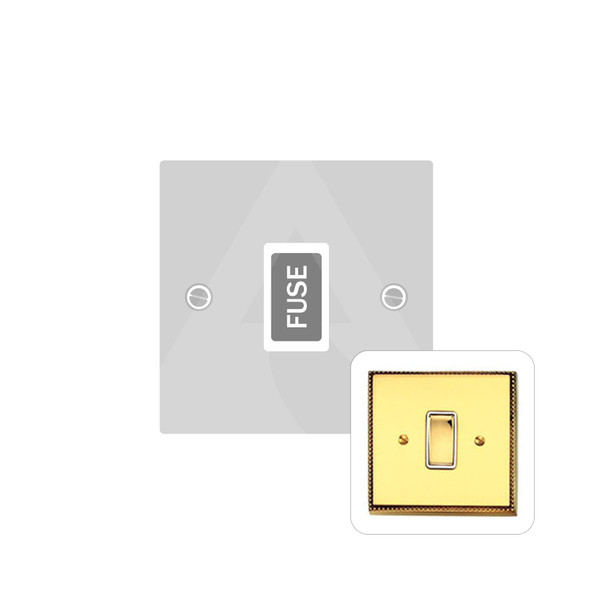 Contractor Range Unswitched Spur (13 Amp) in Polished Brass  - White Trim - A934W