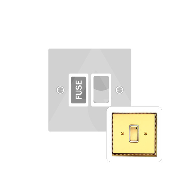 Contractor Range Switched Spur (13 Amp) in Polished Brass  - White Trim - A935W