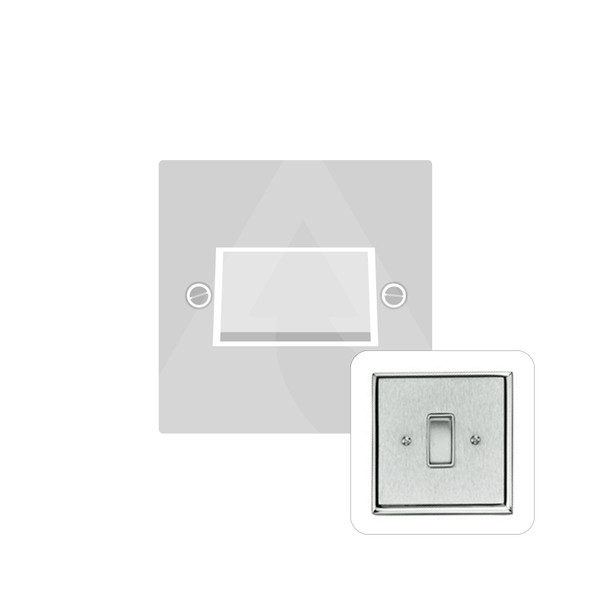 Harmony Grid Range 6A Triple Pole Fan Isolator Switch in Satin Chrome  - White Trim