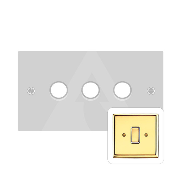 Harmony Grid Range 3 Gang Dimmer (400 watts) in Polished Brass  - Trimless - K580/400