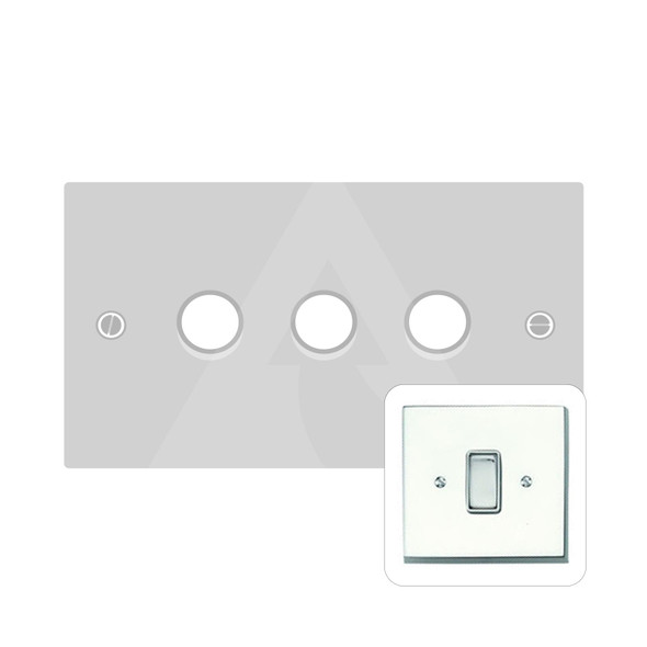 Harmony Grid Range 3 Gang LED Dimmer in Polished Chrome  - Trimless - CR580/TED