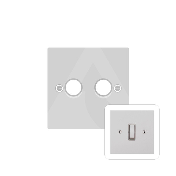 Primed White (Paintable) Range 2 Gang LED Dimmer in Primed White  - White Trim - QPW.570.TED