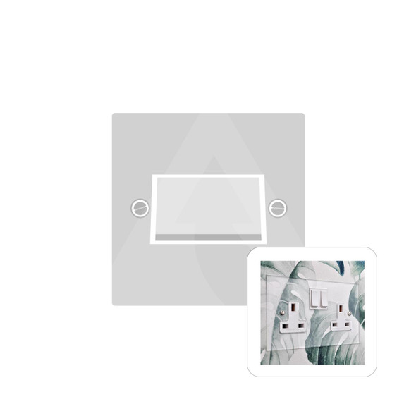 Clarity Perspex Range 6A Triple Pole Fan Isolator Switch in Clear Perspex  - White Trim