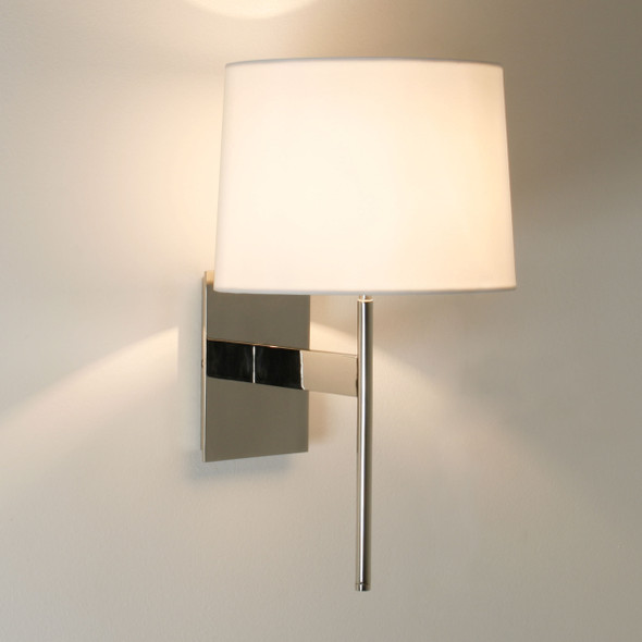 San Marino Solo Wall Light in Putty Shade Polished Chrome Finish