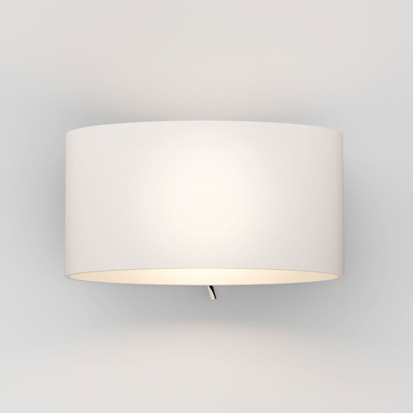 Tokyo switched in White Glass Wall Light Switched On Front