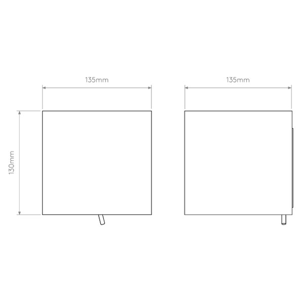 Astro Lighting -Ashino Wall Light in White Fabric Technical Drawing