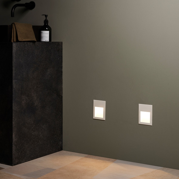 Borgo 90 LED 3000K Low Level Light in Matt White Dark Interior Installation