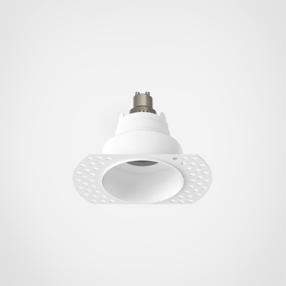 Trimless Slimline Round Fixed Fire-Rated IP65 in Matt White