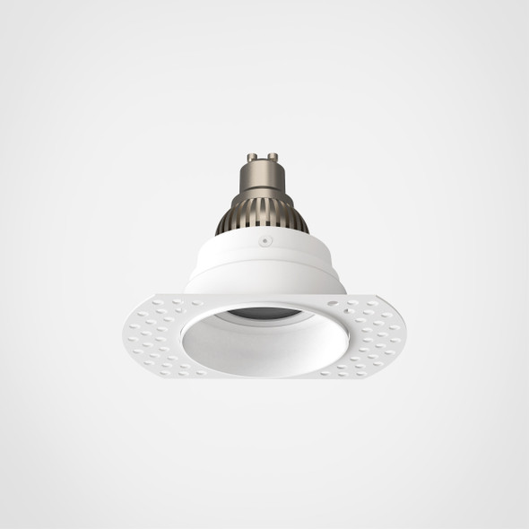 Trimless Round Adjustable Downlight in Matt White Full Graphic Image