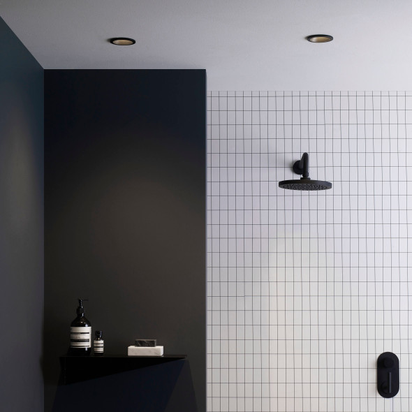 Minima Round Fixed IP65 in Matt Black Bathroom Downlight