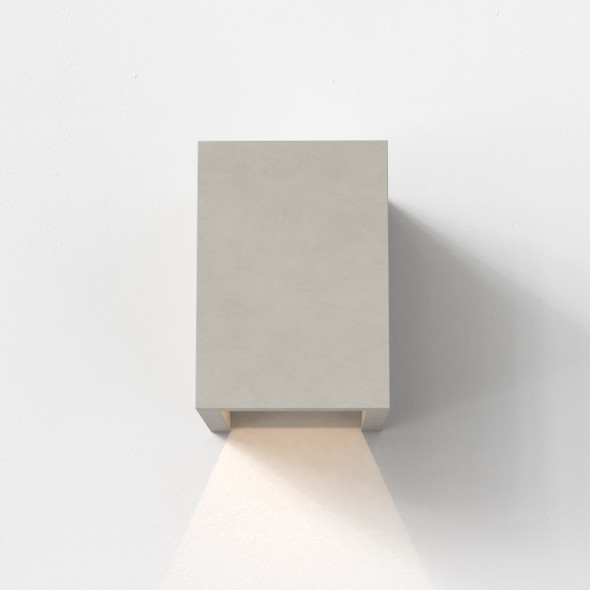 Oslo 120 LED Exterior Wall Light in Concrete, Front, Astro Exterior Lights