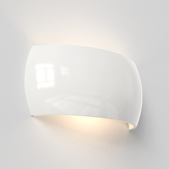 Milo 300 in Gloss Glaze White Indoor Ceramic Wall Up and Down Light